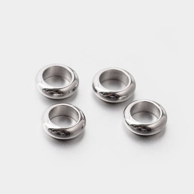 Tarnish Resistant 201 Stainless Steel Large Hole Donut Spacer Beads