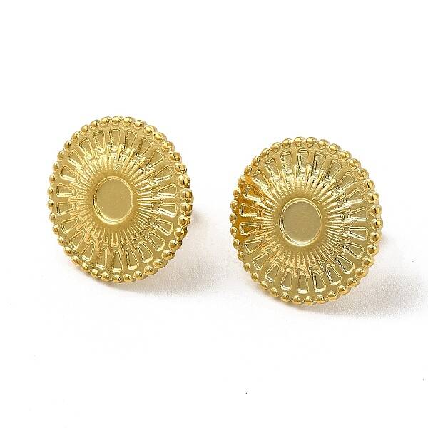 Ion Plating(IP) 304 Stainless Steel Stud Earring Cabochon Settings