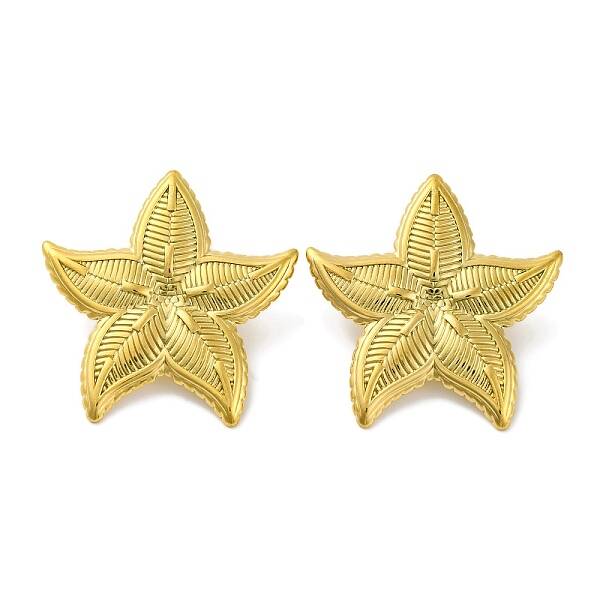 Ion Plating(IP) 304 Stainless Steel Starfish Stud Earrings