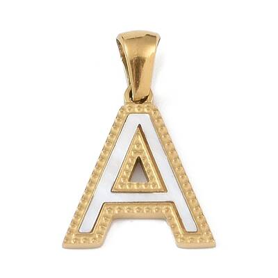 Natural White Shell Alphabet Pendants