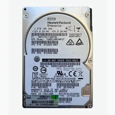 872283-003 HP 1.2TB 12Gb/s SAS 10000 2.5-inch 64MB Hard Drive