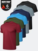 HOPLYNN 6 Pack sun shirts  for Men Short Sleeve Athletic Active Tops Quick Dry Crew Neck sun protection shirts for Running wo...