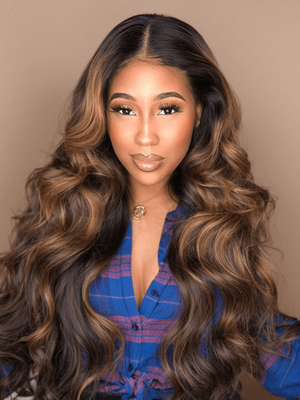 Unice Balayage Ombre Body Wave Hair 4 Bundles With Lace Closure 1B/30 Ombre Virgin Human Hair With Closure