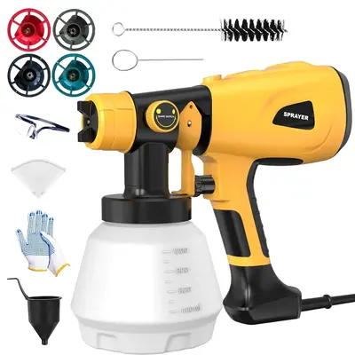 Paint Sprayer 1000W High Power Electric Spray Paint with Adjustable Spray Width Knob 4 Nozzles,Easy to Clean for Paint Spraye...