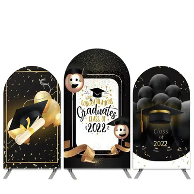 Aperturee Black Balloon Happy Graduation Arch Backdrop Kit | Diy Round Arch Backdrop | Wedding Arch Backdrop | Circle Arch Ba...