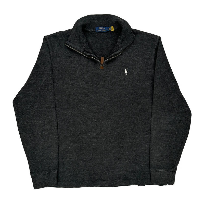 Ralph Lauren 1/4 Zip - Medium Grey Cotton