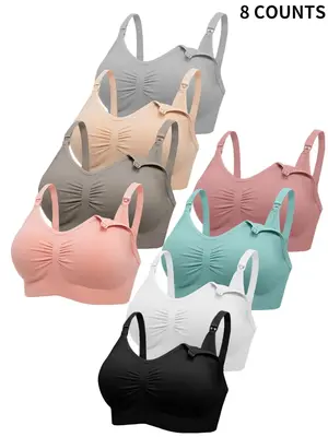 Maternity Solid Ruched Bra Nursing Bra, Maternity Lingerie for Breastfeeding, Maternity Clothing, Maternity Lingerie for Fal...