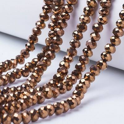 Electroplate Transparent Glass Beads Strands