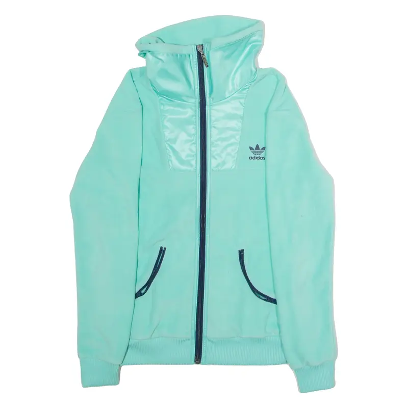 ADIDAS ORIGINALS Womens Fleece Jacket Green UK 6