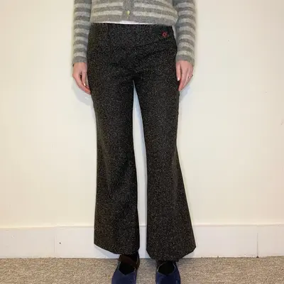 N.J.V. Italia Trousers - 29W UK 10 Grey Wool