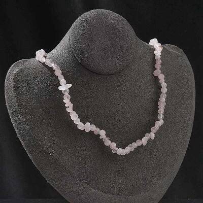 Natural Rose Quartz Chip Beaded Necklaces for Men Women