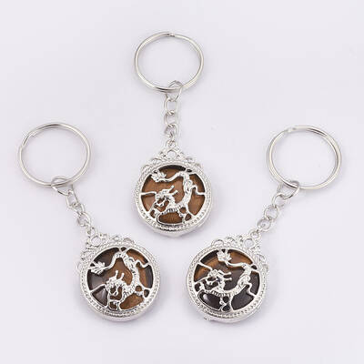 Natural Tiger Eye Keychain
