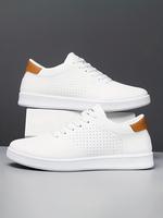 Men's Plain Breathable Low Top Skate Shoes, Running Shoes, Casual Comfortable Non-slip Lace Up Skate  Casual Shoes  for Outdo...
