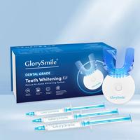 GlorySmile Teeth Whitening Kit with LED Light, 10-Min Fast Whitener, 3 Carbamide Peroxide Gels for Stain Removal from Coffee,...