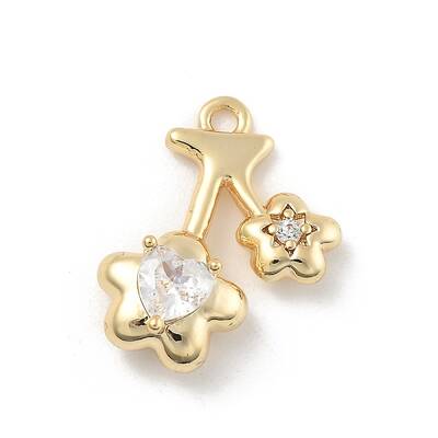 Brass Micro Pave Cubic Zirconia Pendants