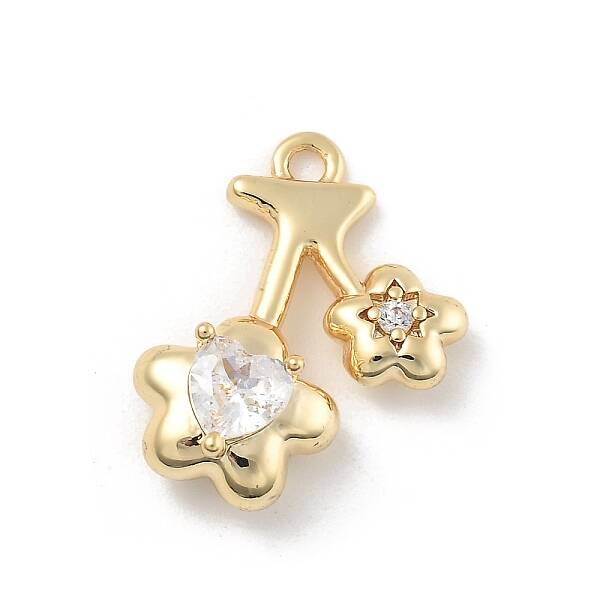 Brass Micro Pave Cubic Zirconia Pendants