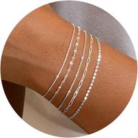 FREEKISS Dainty Bracelets For Women Set Bracelet Stack Waterproof For Women Trendy Minimalist Simple Small Thin Bracelet Set ...