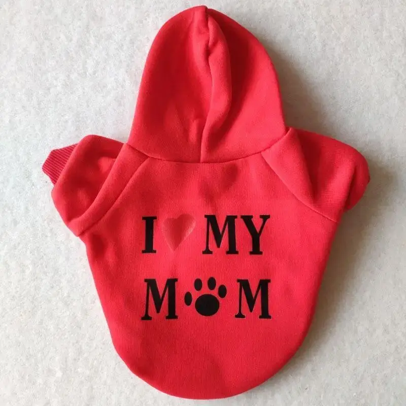 I Love My Mom Letter Print Pet Hoodie for Gift, 1 Count Casual Soft Comfortable Pet Clothes for Small Medium Large Dogs, Pet...