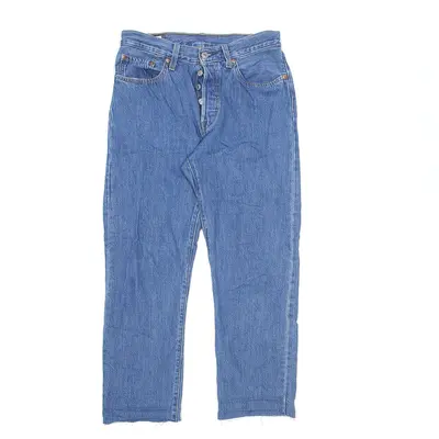 LEVI'S 501 BIG E Jeans Cut Off Blue Denim Regular Straight Womens W27 L24