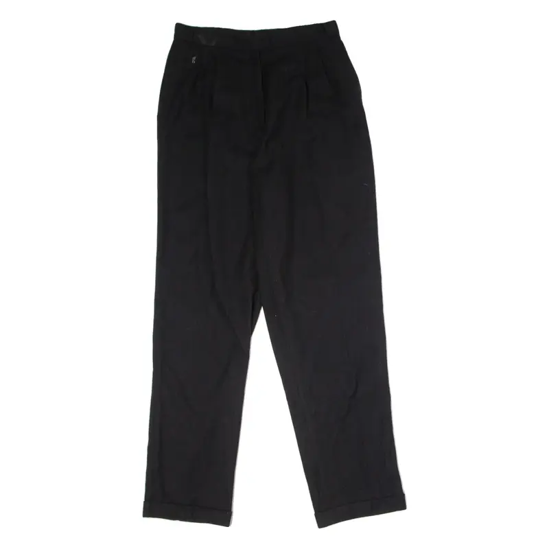 GARDEUR Pleated Womens Trousers Black Slim Tapered 90s Wool W28 L32