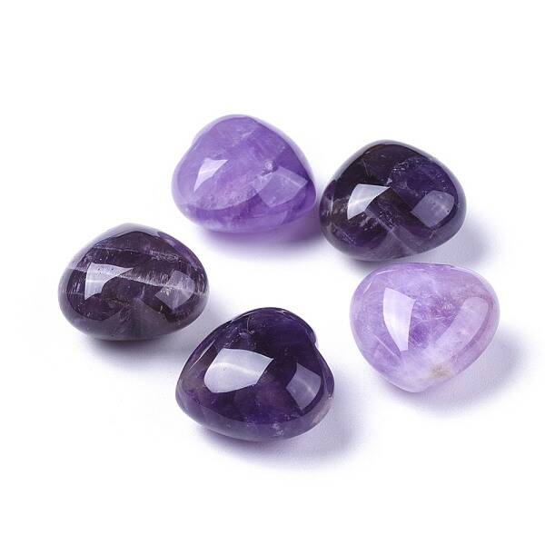 Natural Amethyst Heart Love Stone