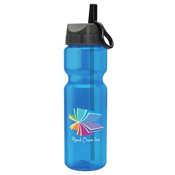 200 Custom Champion - 28 oz Transparent Bottle with Ring Straw lid ...