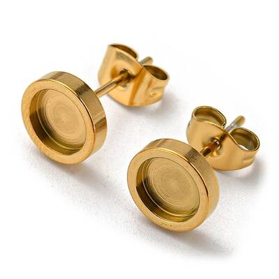 Ion Plating(IP) 304 Stainless Steel Stud Earring Settings