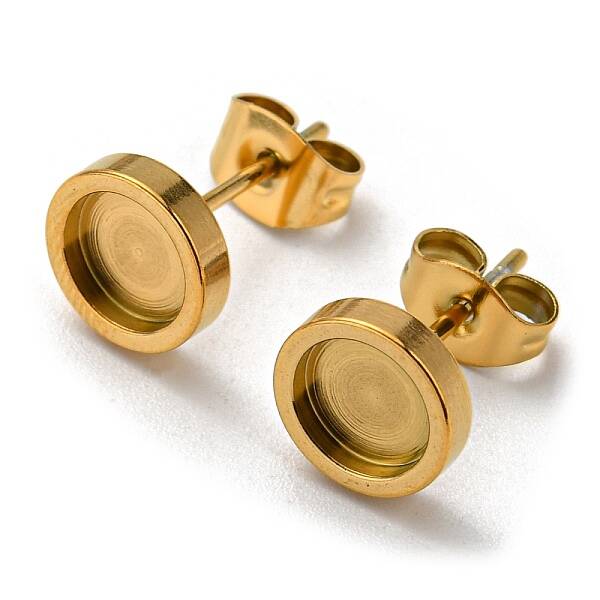 Ion Plating(IP) 304 Stainless Steel Stud Earring Settings
