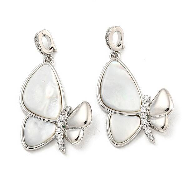 Brass Micro Pave Clear Cubic Zirconia Pendants