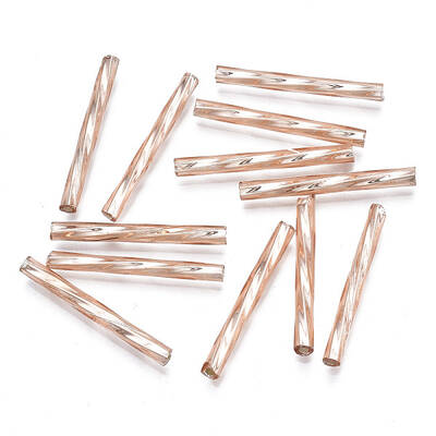 Opaque Glass Twisted Bugle Beads