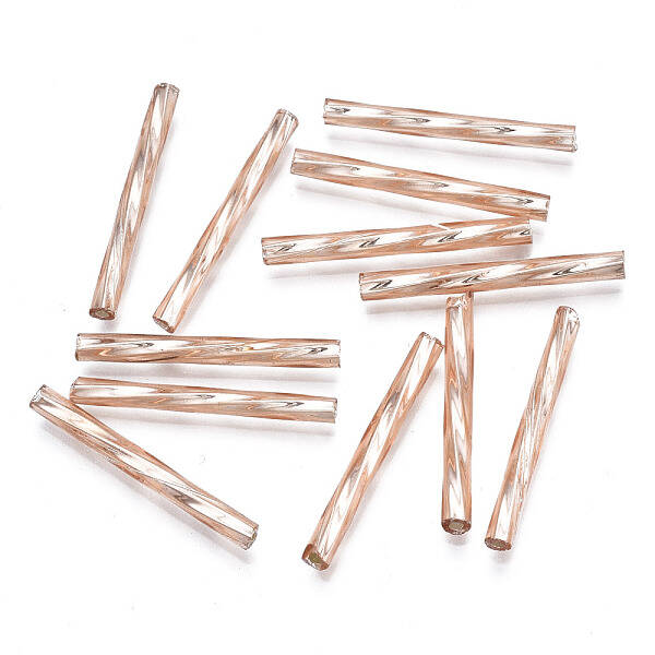 Opaque Glass Twisted Bugle Beads
