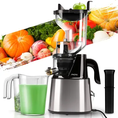 Cold Press Juicer Machines, Kitchen in the Box Slow Masticating Juicers Machine, 5.4inch Large Wide Feed Chute Fit Whole Frui...