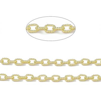 Handmade Brass Textured Cable Chains