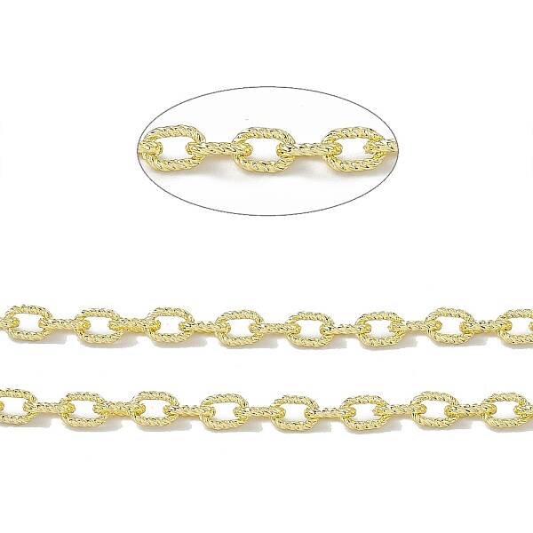 Handmade Brass Textured Cable Chains