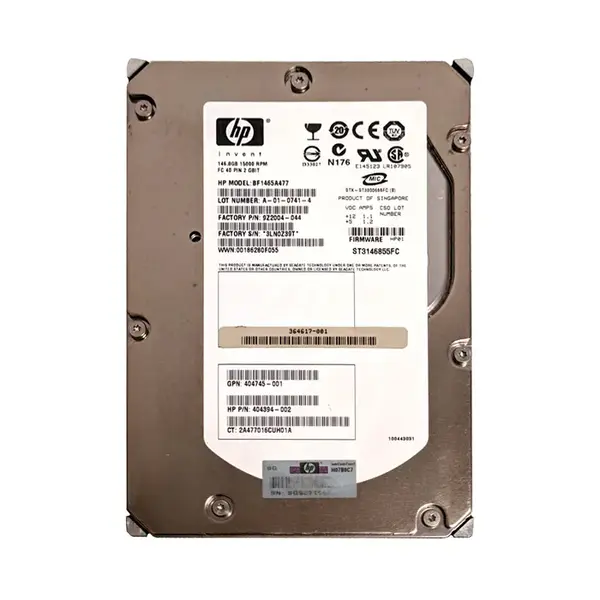 404394-002 HP 146GB 2Gb/s Fibre Channel 15000 3.5-inch Hard Drive