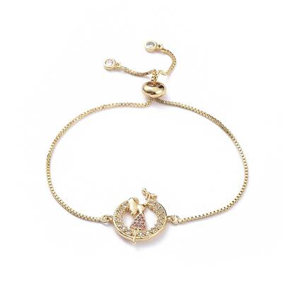 Adjustable Brass Micro Pave Cubic Zirconia Slider Bracelets