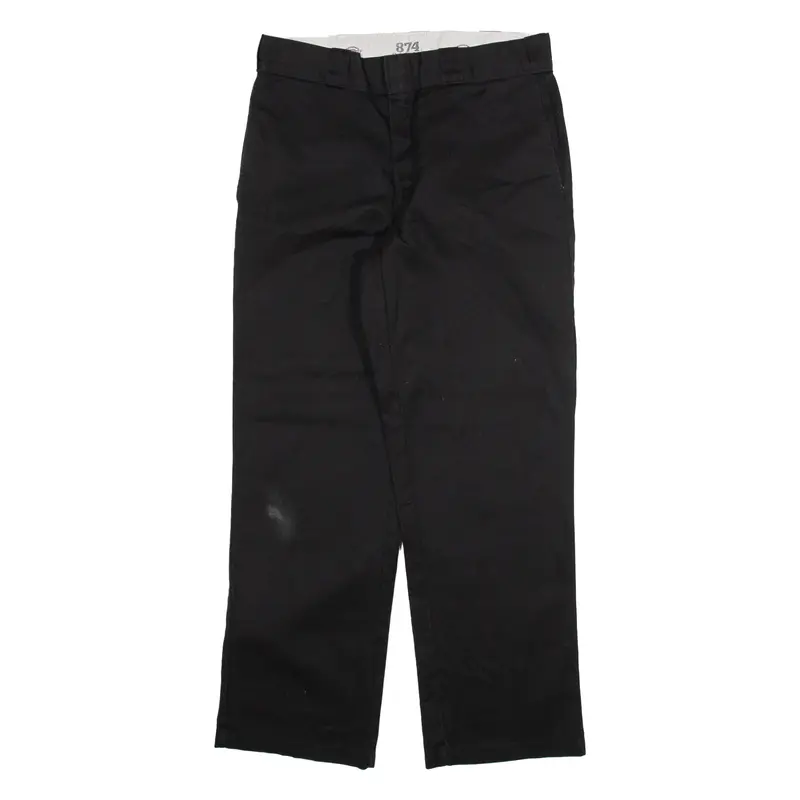 DICKIES 874 Workwear Mens Trousers Black Regular Straight W30 L28