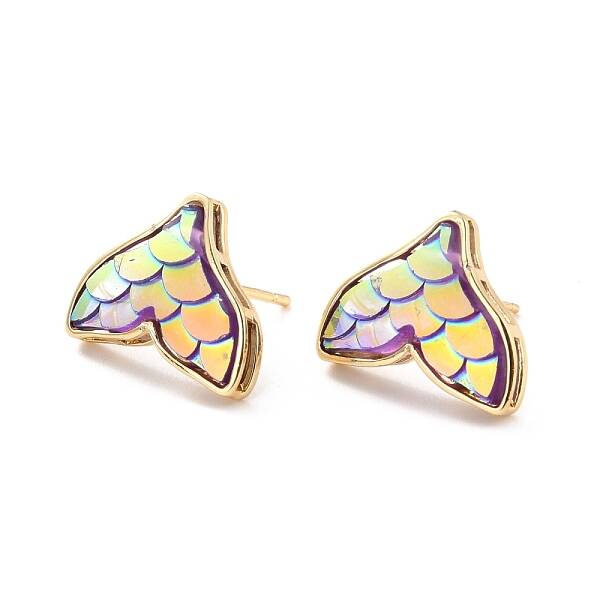 Mermaid Fishtail Resin Stud Earring