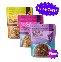 (New) Magic Spoon Protein Granola - 3 Pack - Double Chocolate Peanut Butter, Mixed Berry - Breakfast Food Cereal Snack