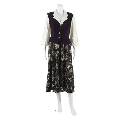 JACLYN SMITH Womens Day Dress Purple Floral Long Sleeve Midi M