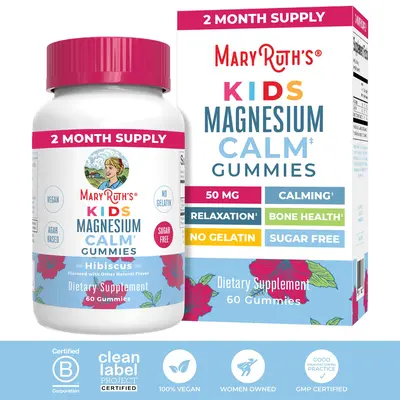 MaryRuth's Kids Magnesium Calm Gummies - 2 Month Supply - Sugar Free - Bone Health - Calcium Absorption - Sleep Gummies - Veg...