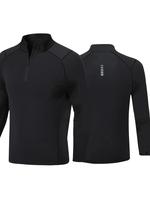Unisex Men's Plain Zip Mock Neck Essentials Sweatshirt, Slim Casual Sporty Thermal Long Sleeve Top, Top for Spring & Fall Dai...