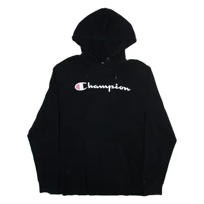 CHAMPION Mens Black Hoodie L