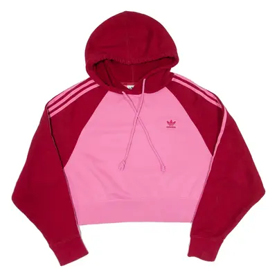 ADIDAS Cropped Womens Pink Hoodie UK 14