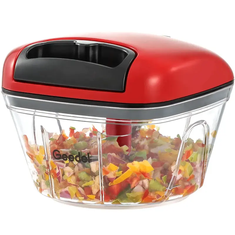 Manual Food Processor Vegetable Chopper, Capacity 200ml,  Geedel Pull Cutter with String for Veggies, Fruits, Salad, Onion, G...