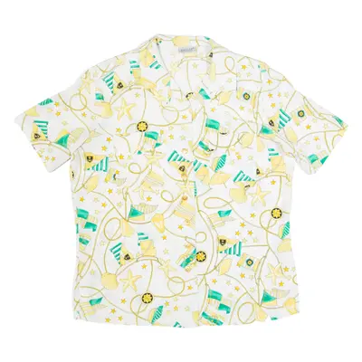 BASLER Womens Printed Blouse White Crazy Pattern L