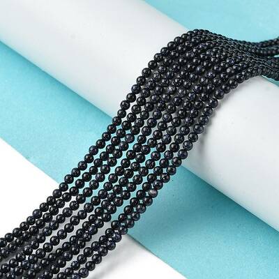 Synthetic Blue Goldstone Beads Strands