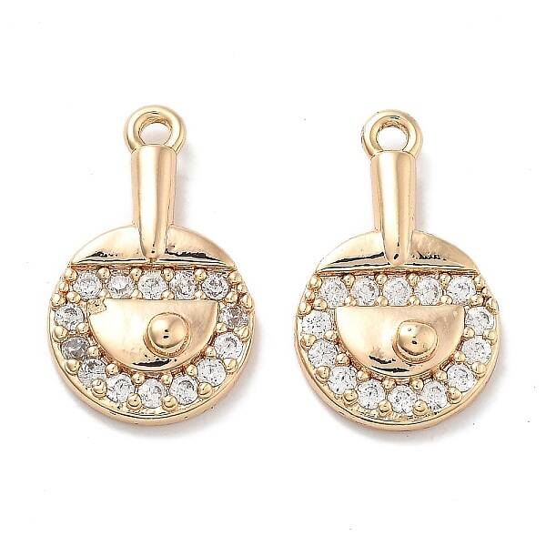 Rack Plating Brass Clear Cubic Zirconia Pendants