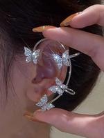 Rhinestones Butterfly Design Ear Wrap, Elegant Ear Jewelry for Women & Girls, Fashion Trendy All-match & Exquisite Jewelry f...