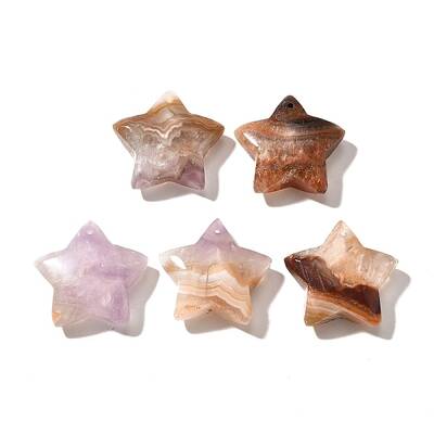 Natural Amethyst Lace Agate Pendants